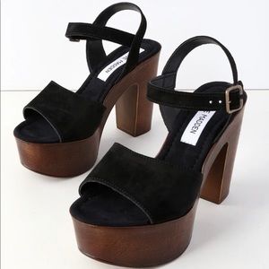 Steve Madden Lulla Black Suede Platform Sandal